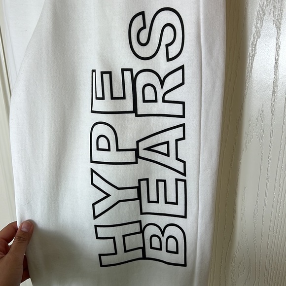 Hype Bears White Sweatpants. Size S - Picture 5 of 9